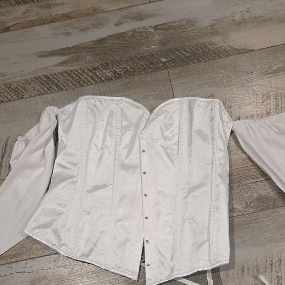 Chic White Off-Shoulder Corset Bodysuit - Picture 3 of 7